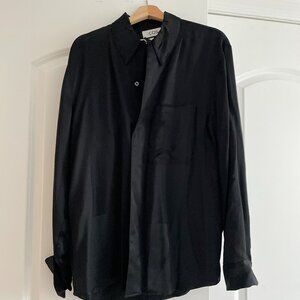 Black silky cos shirt, size S, Jill Sander style